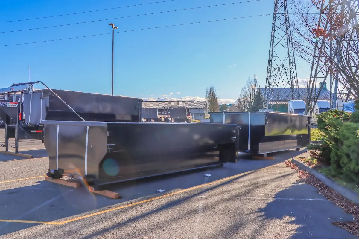 Roll-off dumpster ready for waste disposal at job site for Residential Dumpster Rental in Brainerd